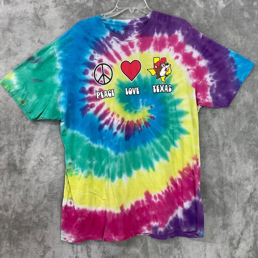 Buc-ees Tie Dye Dyed T-Shirt Men’s XL T- Shirt Peace Love Texas
